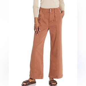 PAIGE Brooklyn Wide Leg High Rise Vintage Mocha Bisque Crop Jeans 27